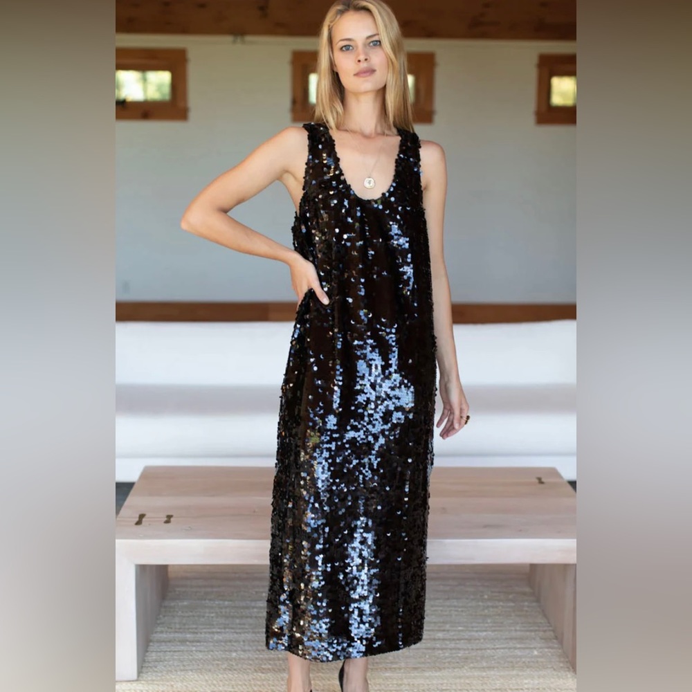 Emerson Fry Black Sequin Dress…